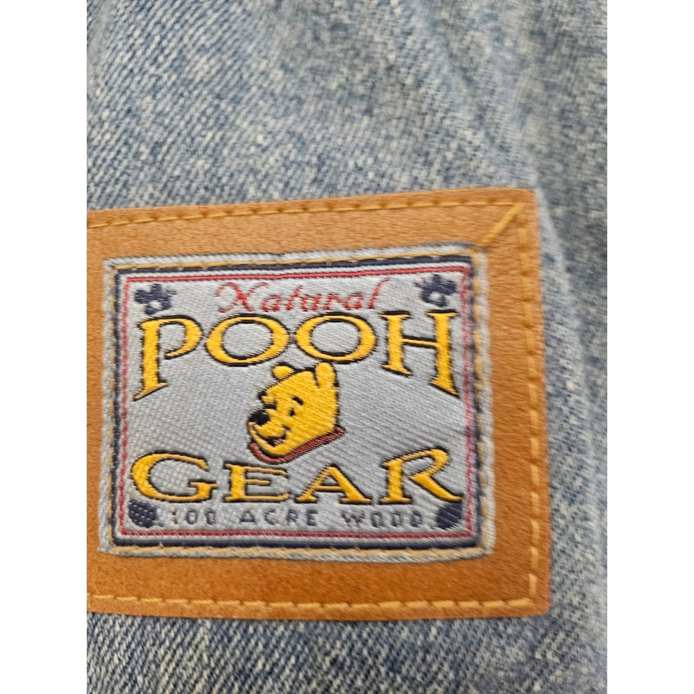 Vintage Disney Winnie the Pooh Denim Backpack Natural Pooh Gear Blue Embroidery - Picture 3 of 6